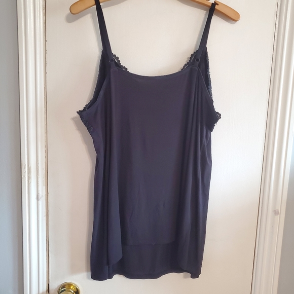 Lane Bryant Black Beaded Lace Trim Cami Tank Top Size 22/24 Y2K Whimsigoth Fairy - Picture 5 of 9